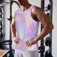 thumbnail image 5 of Gukieu Fish Scale1 Print Men's Quick Dry Fitness Vest, Round Neck Sleeveless Fitness Bodybuilding Top-X-Large, 5 of 7