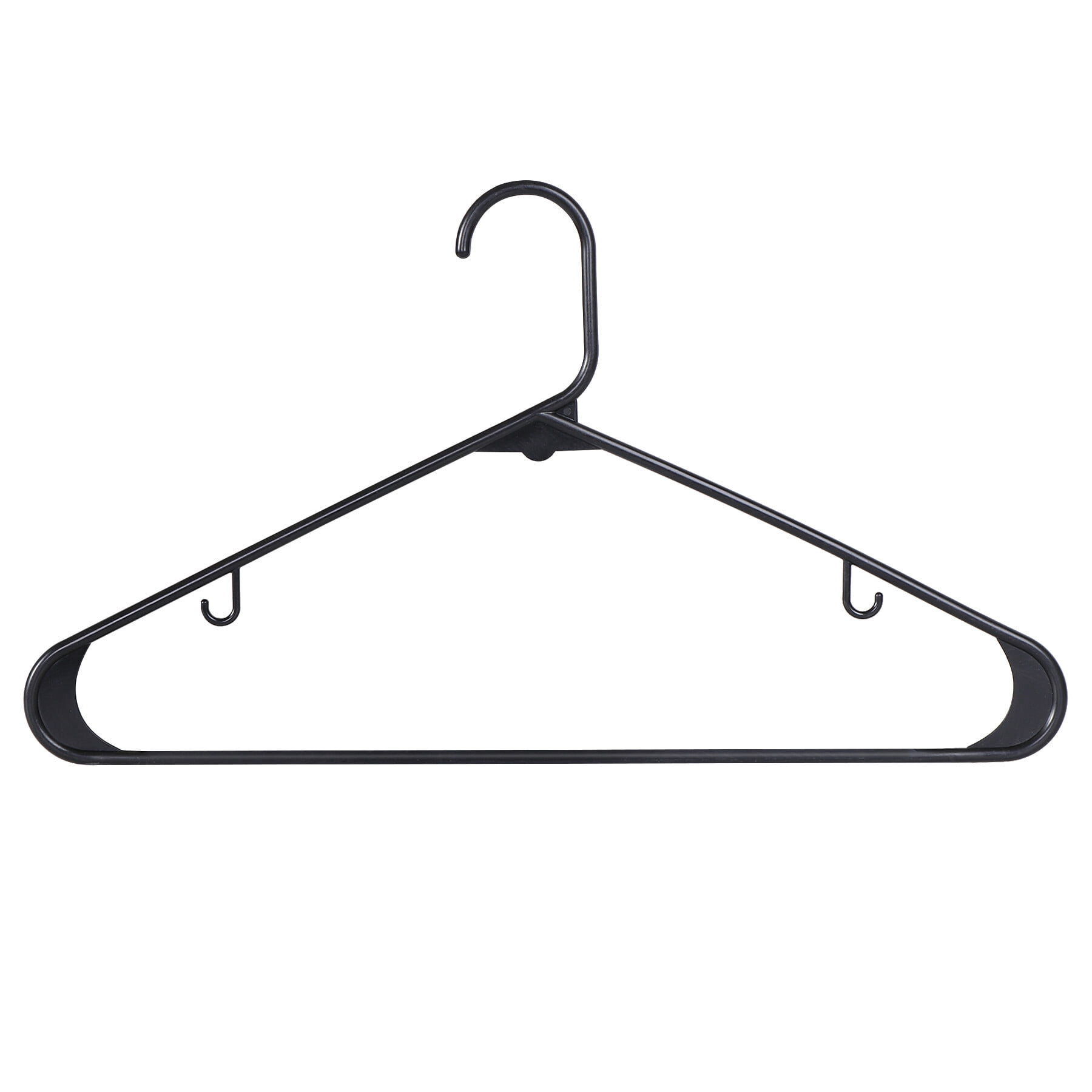 ZENY Clothes Hangers Flocked No-slip Durable Jacket Hangers (100pcs, Black, Plastic)