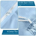 thumbnail image 5 of 800 TC 100% Egyptian Cotton Premium Duvet set Zipper Closur Ultra Soft Durable and Fade Resistant Color Light Blue Stripe size King, 5 of 5