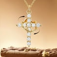 thumbnail image 2 of Upgraded Crown Cross Necklace for Women, 14K Gold Plated Diamond Cross Pendant Necklace, Faith Jewelry Gift for First Communion, Christmas, Birthday, 2 of 4