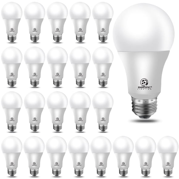 Bombilla LED Energetic A19, 8,5 W, 60 W, equivalente a 5000 K, paquete de 24