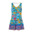 thumbnail image 4 of Ovzne Robes d'Été pour Femmes Robe d'Été Mode Imprimée avec Poches Sans Manches Col en V Robe de Printemps Imprimée en Liquidation, 4 of 5