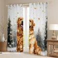 thumbnail image 2 of Homewish Kawaii Golden Retriever Black Out Curtains,Pet Lovers Curtains Pack of 2 (42x63 Each),Gold Christmas Snowflake Bedroom Curtains For Girls Boys,Luxury Bedroom Decor, 2 of 6