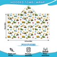 thumbnail image 2 of Cartoon Construction Vehicles Signs White Pattern Hooded Bath Towel，50"x30" for Ages 3 To 12 Kids, Quick Dry Lightweight Soft Microfiber Hood Beach Towel Cover Up for Kids, 2 of 7