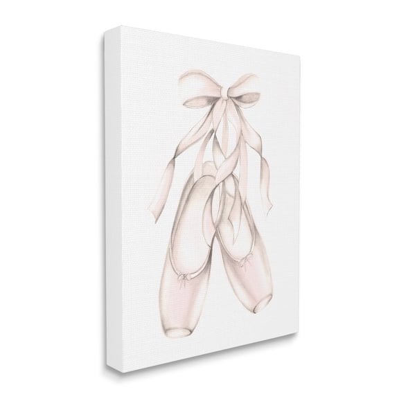 Stupell Industries Soft Pink Ballerina Slippers Ballet Dance Shoes, 24 x 30, Designed by Studio Q