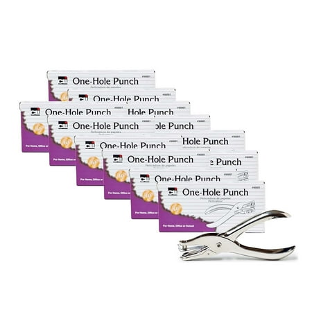 Charles Leonard One Hole Paper Punch with Metal Catcher, 12 Count