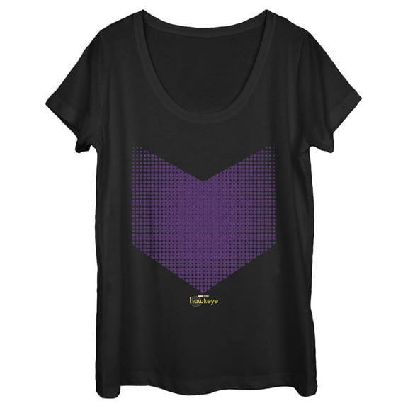 Women's Marvel Hawkeye Halftone Arrow Icon  Scoop Neck Black Small
