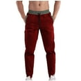 thumbnail image 1 of Pantalones largos de moda para hombre, casuales, de color sólido, con bolsillos y cintura elástica, pantalones cargo casuales para hombre., 1 of 4