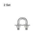 thumbnail image 3 of Round U-Bolts 2 Sets 27mm(1.06") Inner Width 56mm Length M10 304 Stainless Steel with Nuts Washers and Plates, 3 of 5