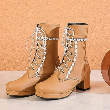 

AXXD Mid-Calf Boots Knee High Boots Women Girls Ladies Hiking Shoes Women Ankle-High Casual Chelsea Boots Winter Boots For Reduced Price