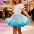 thumbnail image 2 of LIIPEE Girls Skirt Casual Carnival Party Tutu Skirt Festive Celebrations Layered Dance Princess Skirt Comfortable Breathable Soft Cute Daily Skirt,Sky Blue,130, 2 of 4
