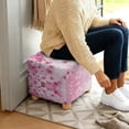 thumbnail image 5 of SCRAWLGOD Cherry Blossom Print Pink Ottoman Cover Square, Stretch Footrest Stool Slipcover with Elastic Band Foot Stool Cover for Square Storage Ottoman for Home Decor, 5 of 7