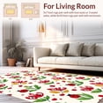 thumbnail image 2 of ODIKA 3'x5' Machine Washable Non-Slip Area Rug, Vintage Ladybug with Cottage Garden Blossoms High Traffic Rug with Pad, Red, 454758, 2 of 8