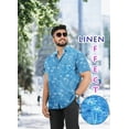 thumbnail image 2 of HAPPY BAY Men's Hawaiian Shirts Short Sleeve Button Down Shirt Mens Summer Shirts Casual Beach Vacation Hawaii Island Shirts for Men Funny XL Lapis, Palm Tree, 2 of 5