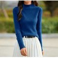 thumbnail image 3 of Women's Soft Turtleneck Knit Sweater Base Layer Top for Fall and Winter Wear, Perfect for Holiday Season and Daily Comfort, Warm and Elegant,Royal Blue,M, 3 of 5