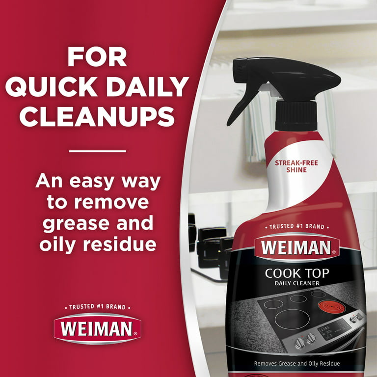 Weiman Cooktop Cleaner for Daily Use (2 Pack) Streak Free, Residue Free,  Non-Abrasive Formula - 22 Ounce