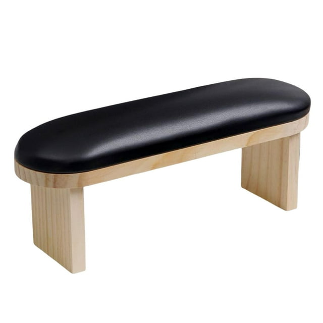 Cojín Base de Madera Portátil Zulema para Manicura Nail Salón Negro Alto Almohada de manos de arte de uñas