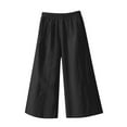 thumbnail image 2 of Baqcunre Women's Solid Summer Crop Drop Casual Pants Cotton Loose Pants,Size L,Womens Sweatpants,Linen Pants Women,Wide Leg Pants Woman,Women's Pants,Women Clothing,Black, 2 of 3