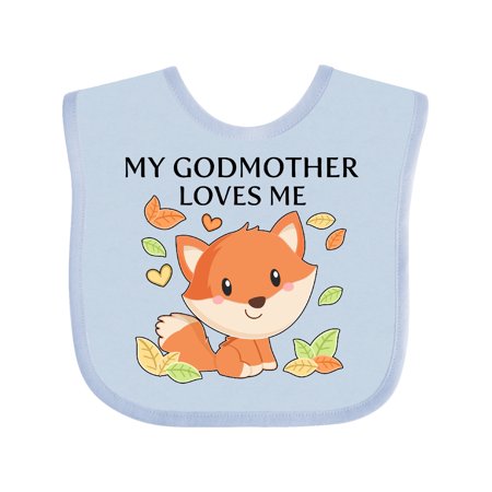

Inktastic My Godmother Loves Me- little fox Gift Baby Boy or Baby Girl Bib