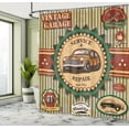 thumbnail image 5 of Ambesonne Retro Shower Curtain, Old Sixties Car Pop Art, 69"Wx75"L, Green Red Cream, 5 of 5