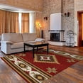 thumbnail image 2 of Ottomanson Agra Old West 5x8 Indoor Handmade Wool Area Rug, 5' x 7'6", Red/Brown, 2 of 5