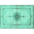 thumbnail image 1 of Ahgly Company Indoor Rectangle Medallion Turquoise Blue Traditional Area Rugs, 8' x 10', 1 of 4