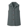 thumbnail image 7 of IUYRTFE Women's Sleeveless Faux Fur Vest with Lapel Collar and Button Front Mid Length Plush Cardigan Jacket with Pockets, 7 of 7
