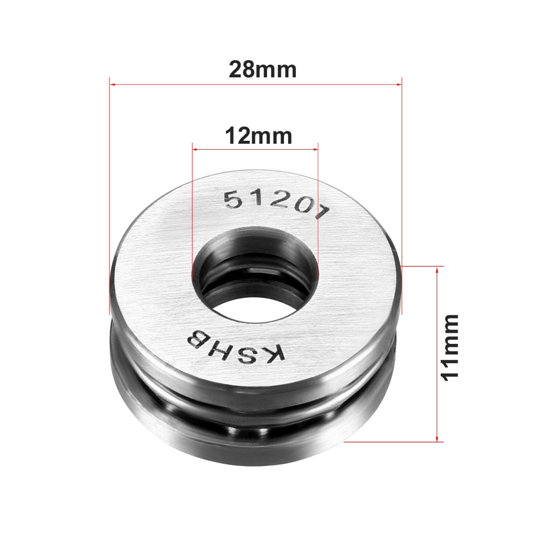 uxcell 51201 Single Direction Thrust Ball Bearings 12mm x 28mm x 11mm Chrome Steel Pack of 3