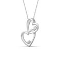 thumbnail image 2 of JewelersClub Accent White Diamond Sterling Silver Double Heart Pendant, 2 of 4