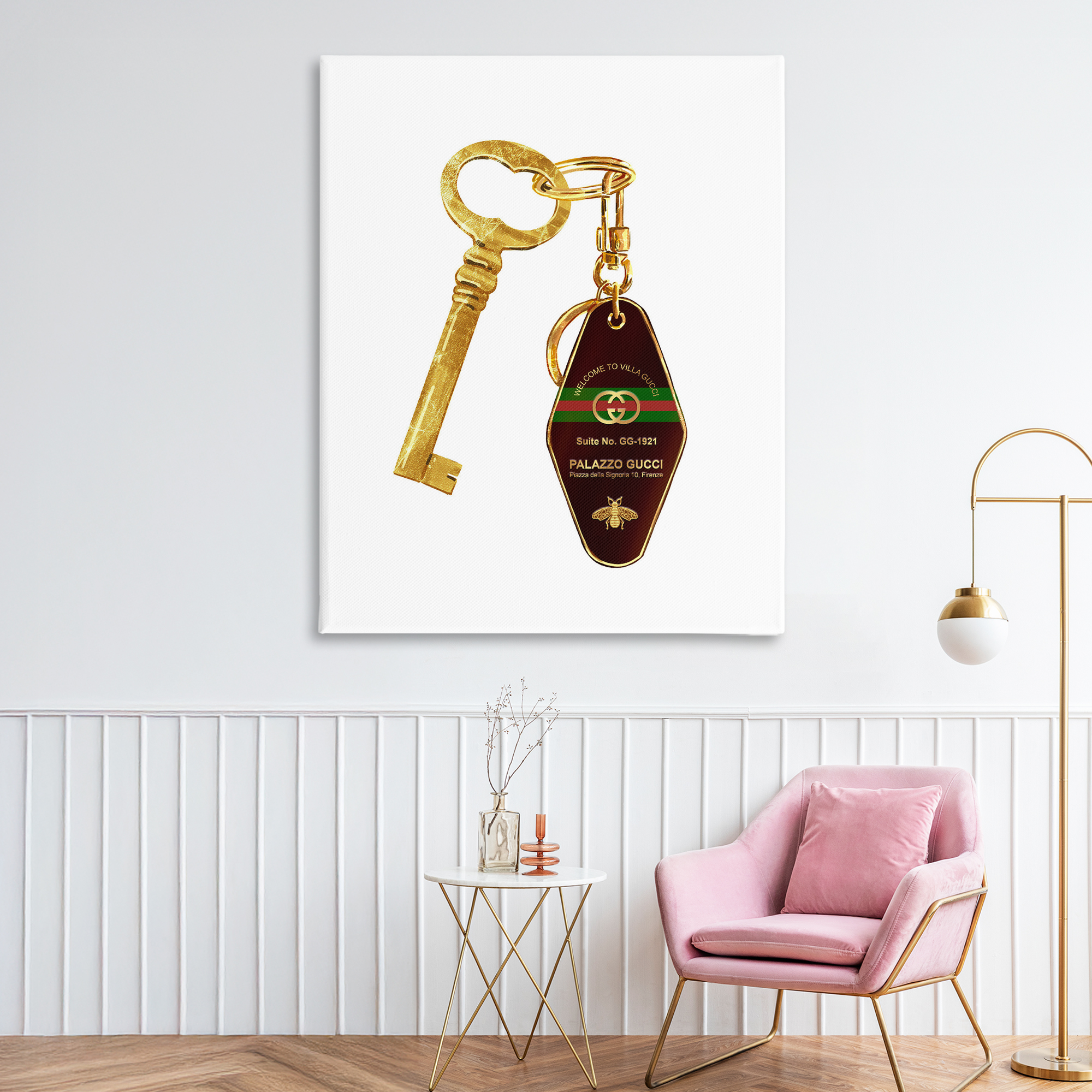 Luxury Hotel Key Canvas Wall Art, design by Ziwei Li
