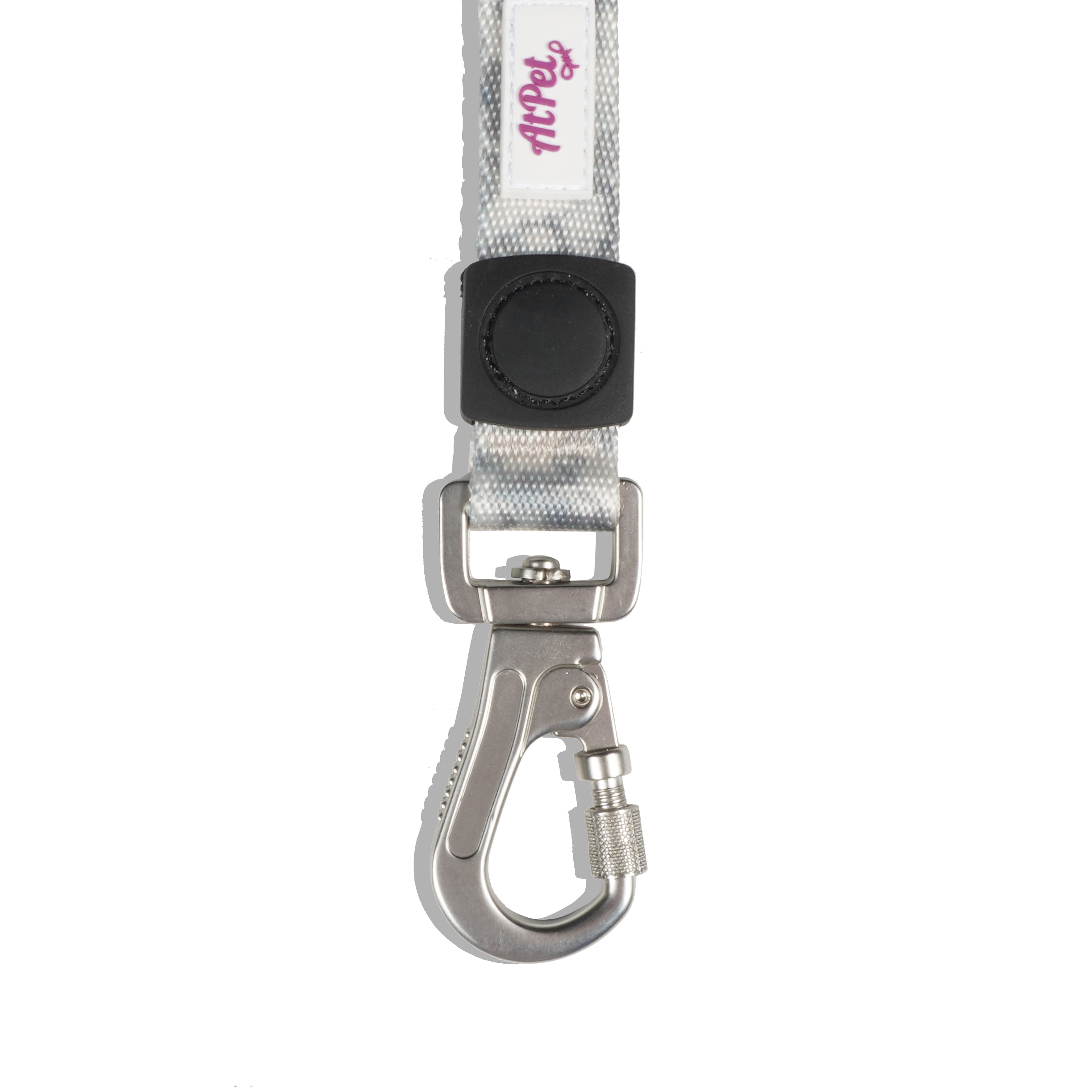 AtPet 4 Ft Dog Leash for Walking Training Dogs, Soft, Lightweight, Heavy Duty Screwgate Locking Climbing Carabiner Clip, Medium, Gray