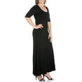 thumbnail image 3 of 24seven Comfort Apparel Plus Size Elbow Length Sleeve Maxi Dress, 3 of 4