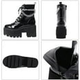 thumbnail image 4 of Bottes de Moto de Combat à Talons Cloutés à Lacets pour Femmes à la Mode, 4 of 5