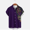 thumbnail image 4 of Erwazi Men's Mardi Gras Printed Button Down Shirt Short Sleeve Collared Casual Trendy Top, 4 of 6