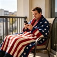 thumbnail image 4 of Americana Summer Knitted Throw Blanket,4th of July Farmhouse Home Decor, Red White Blue Stars American Flag Pattern Blanket for Couch Sofa, 4 of 7