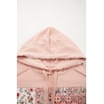 thumbnail image 6 of Delicacy Mix Floral Patchwork Side Slit Drawstring Hoodie, 6 of 8