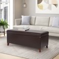 thumbnail image 6 of Homebeez 42 inch Wide Rectangle Lift Top Storage Ottoman Bench, Faux Leather with Large Storage Space for The Living Room, Entryway, Bedroom, 6 of 6