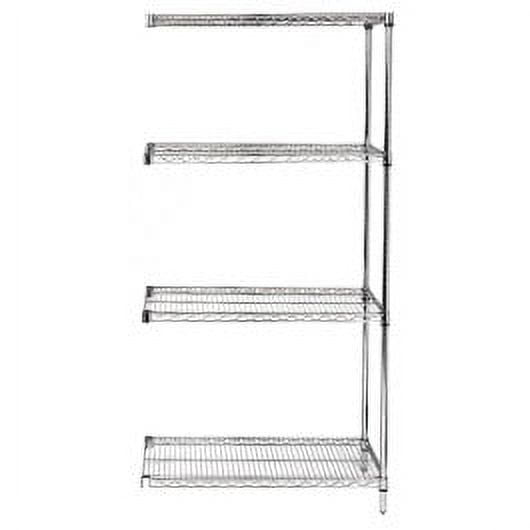 Quantum Storage AD54-3660C Wire Shelving Add-On Kit Chrome - 36 x 60 x 54 in.