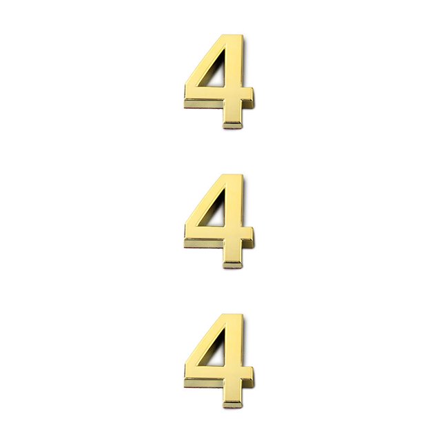 maskred House Numbers for Outside Simple Style Numerical Signs Sign Exquisite Number Mark Accessories Number Mark Marking Accessory Number 4 3PCS