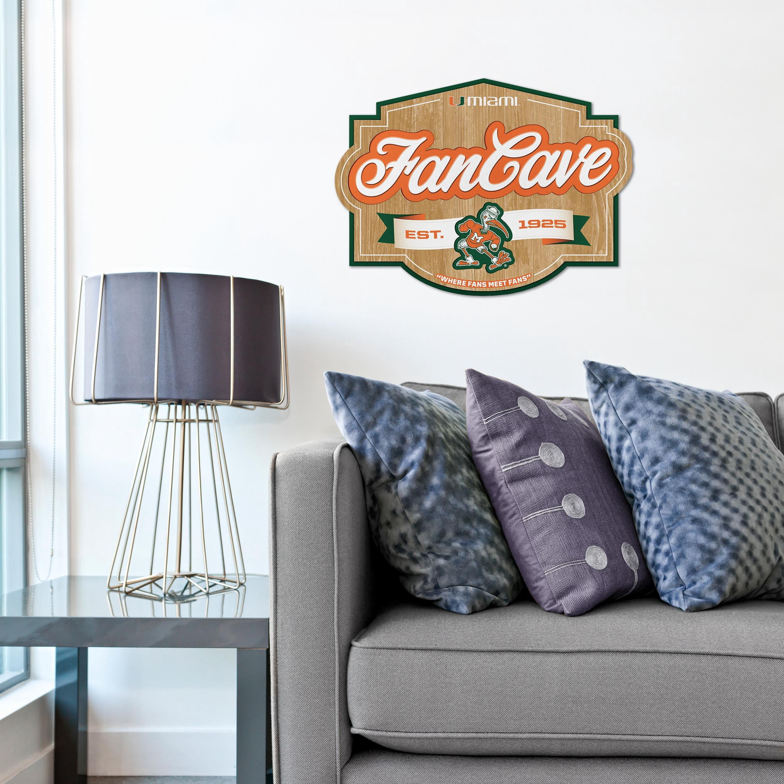 YouTheFan NCAA Miami Hurricanes Fan Cave Sign