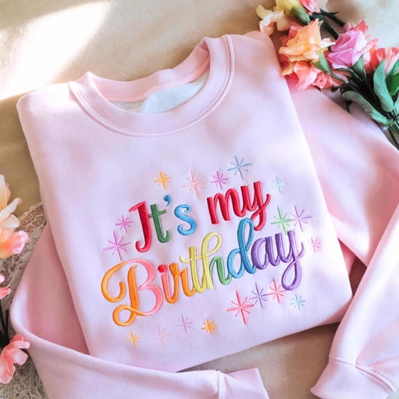 Embroidered Birthday Rainbow Party, Sweatshirt