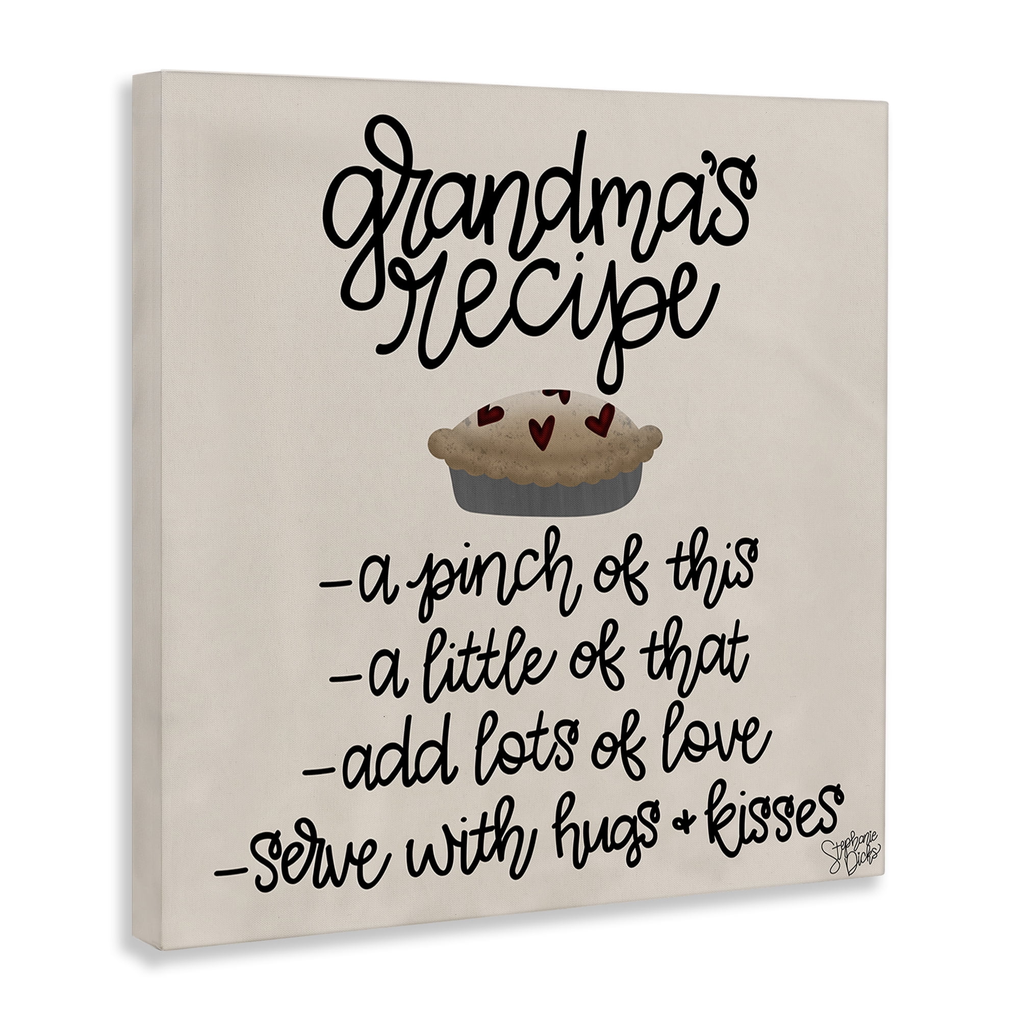 Stupell Industries Grandma's Dessert Recipe Food & Beverage Painting Wrapped Canvas Art Print Wall Art, 17 x 17