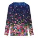 thumbnail image 5 of ICHUANYI Clearance Women's Fashion Printed Lace Long Sleeves Blouse V-Neck Casual Tops(Purple, XXL) ICHUANYI WER2023081400494, 5 of 5