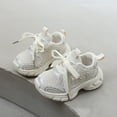 thumbnail image 2 of WNVMWI Toddler Girls Mesh Running Shoes Childrens Platform Sneakers with Hook And Loop Kids Non Slip Shoe Beige Sizs 6, 2 of 6