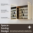 thumbnail image 2 of Ostaria 36" Aluminum Surface-Mount/Reccessed Lighted Mirror Medicine Cabinet, 2 of 7