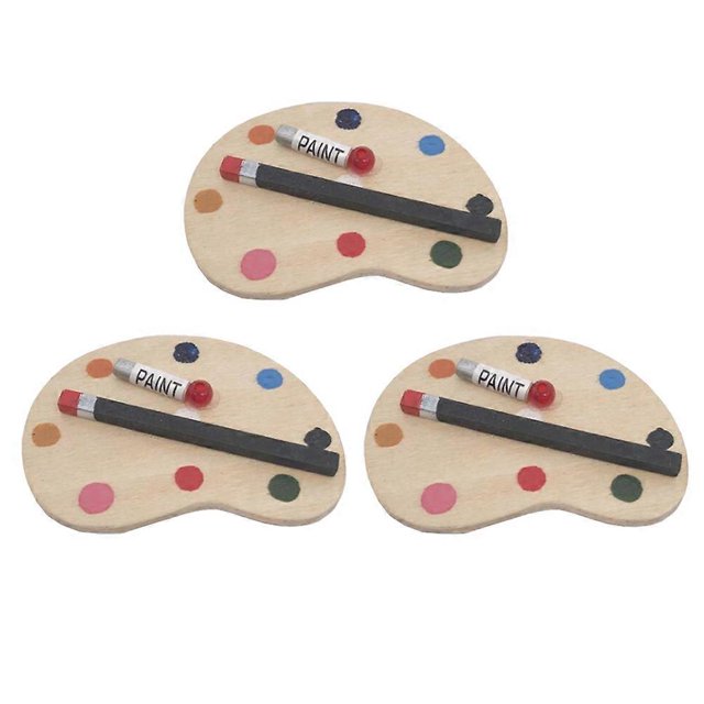 3PCS Simulation Paint Palettes Mini Scene Props Drawing Board Miniatures Play House Accessories for Kids