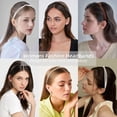 thumbnail image 5 of Women Accessories Simple Temperament Elegant PU Leather Solid Color Knotted Thin Knotted Head Bands Hair Hoop Headwear Headbands DARK COFFEE, 5 of 8