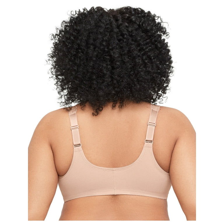 Exclare Everyday Bra Women's Plus Size Front Closure U-Back Underwire Wide  Strap(Black,44D)