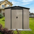 thumbnail image 5 of Outdoor storage sheds 6FTx4FT Apex roof brown with Sliding Doors, 5 of 5