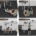 thumbnail image 5 of Power Cage with Cable Cross-Over System, Multi-Functional Power Rack with LAT Pull Down System, Strength Training Squat Rack for Home Gym with Training Attachment,Black+White, 5 of 9